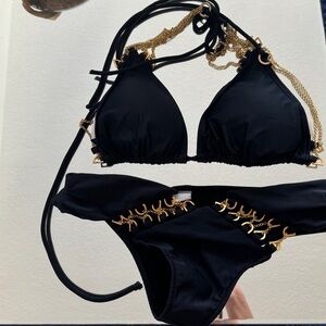 Rosa Cha Sexy Brazilian Bikini - Gold Chains 🖤